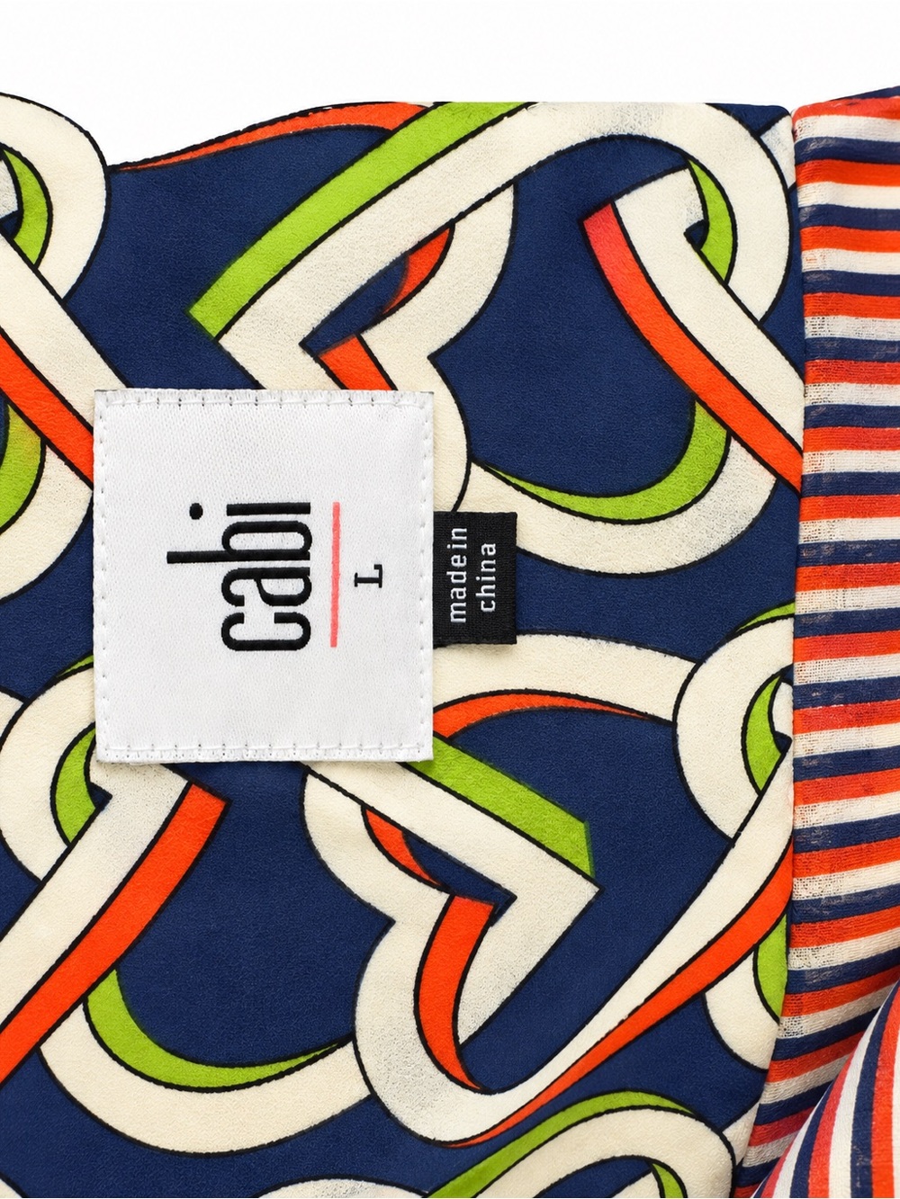Cabi Size L Navy Multicolor Heart Print Sleeveless Button Front dress - Picture 5 of 9